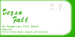 dezso fall business card