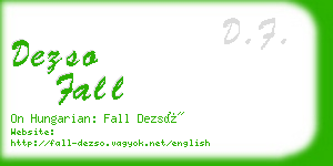 dezso fall business card